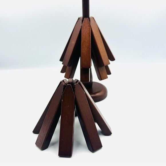 New Wooden Trivets Insulation Pad Tree Shape Set Coasters Holiday Christmas - Picture 4 of 11